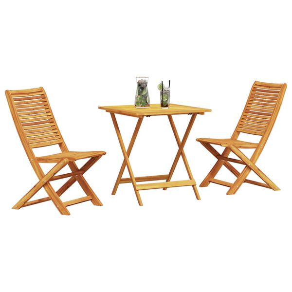 vidaXL Folding bistro sett 3 pcs Br&uacute;nn Hrein akas&iacute;utr&eacute;