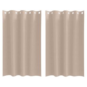 vidaXL Svartgard&iacute;nur me&eth; hringjum 2 pcs M&oacute;gr&aacute;r 175 x 140 cm P&oacute;l&yacute;ester