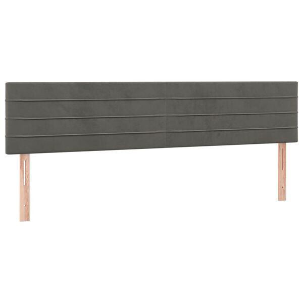 vidaXL H&ouml;fu&eth;gaflar D&ouml;kkgr&aacute;tt 180x5x78/88 cm Flauel