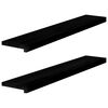 vidaXL gluggasyllur 2 stk D&ouml;kkbr&uacute;nt 110x20x2 cm gegnheil vi&eth;ar Eik