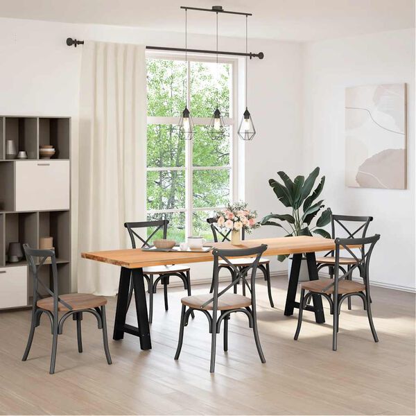 vidaXL bor&eth;stofubor&eth;sf&aelig;tur A-laga 2 stk svart 50x(72-73) cm st&aacute;l