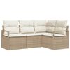 vidaXL S&oacute;fasett me&eth; p&uacute;&eth;i me&eth; geymslu 4 pcs Beige og krem p&oacute;l&yacute;rattan