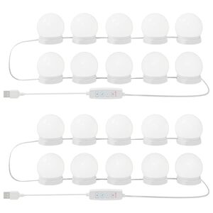 vidaXL Spegullj&oacute;s 2 pcs Hv&iacute;tt 4.5 x 4.5 x 4.8 cm Plast