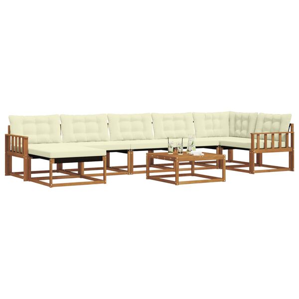 vidaXL &Uacute;ti s&oacute;fasett 22 pcs N&aacute;tt&uacute;rulegt og Krem Hrein akas&iacute;utr&eacute;