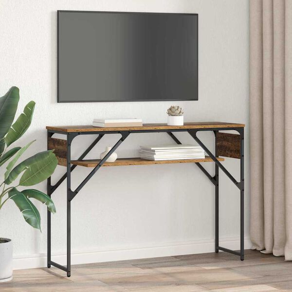 vidaXL Skrifbor&eth; Gamall vi&eth;ur 105x30x75cm Samsettur vi&eth;ur