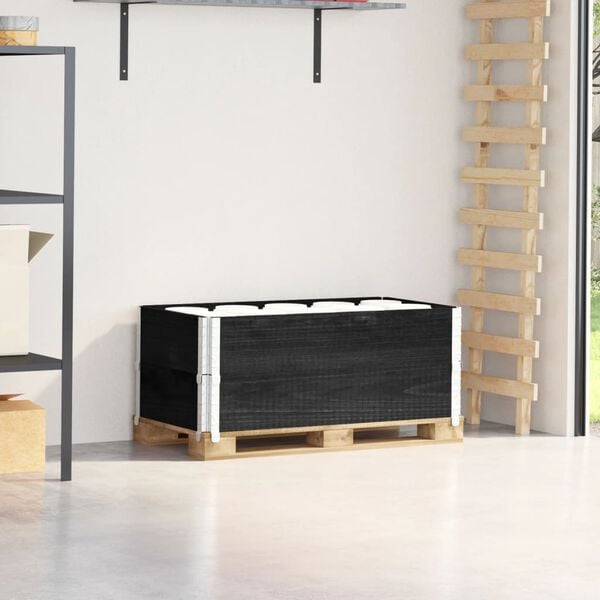 vidaXL Brettakragar 2 stk. Svartur 100x50 cm Gegnheil Fura