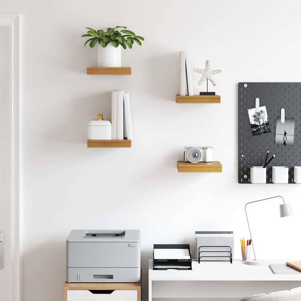 vidaXL Vegghylla 4 pcs Drapplita&eth;ur 23 x 23,5 x 4 cm Samsettur vi&eth;ur