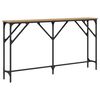 vidaXL Veggbor&eth; handverkseik 140 x 23 x 75 cm M&ouml;gu&eth; vi&eth;ur og m&aacute;lmur