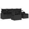 vidaXL Gar&eth;s&oacute;fa sett me&eth; p&uacute;&eth;i me&eth; geymslu 6 pcs Svartur Poly rattan