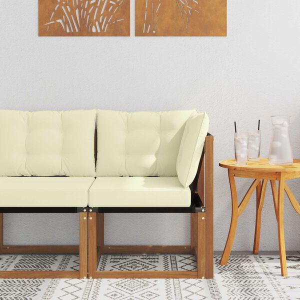 vidaXL Utandyra hornsofi &THORN;&eacute;ttur akas&iacute;uvi&eth;ur og text&iacute;lene efni