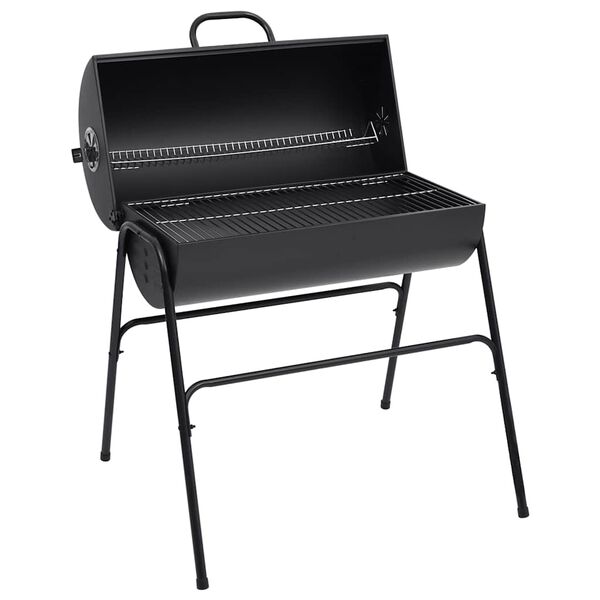 vidaXL tunnugrill með 2 grillristum Svart 80x95x90 cm Stál