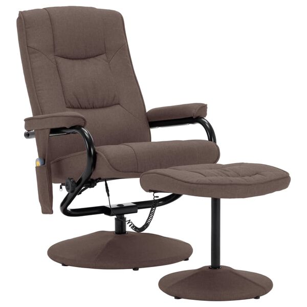 249317 vidaXL Massage Recliner with Footrest Brown Fabric