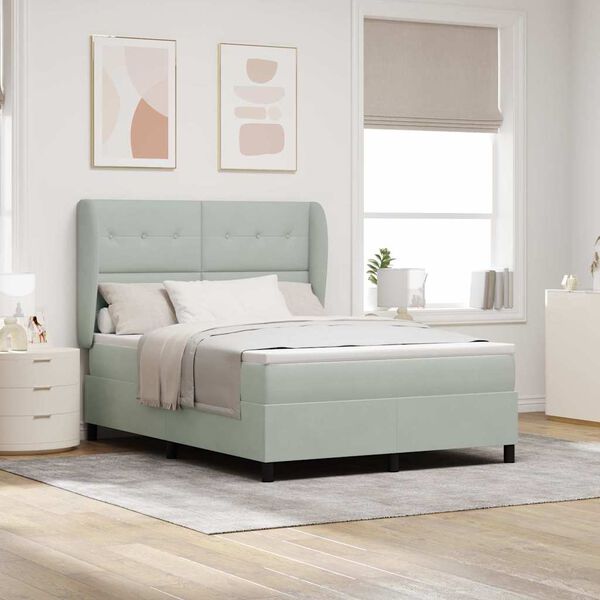 vidaXL Kassi vorinn r&uacute;m me&eth; d&yacute;nu Lj&oacute;sgr&aacute;r 190 x 140 cm P&oacute;l&yacute;ester