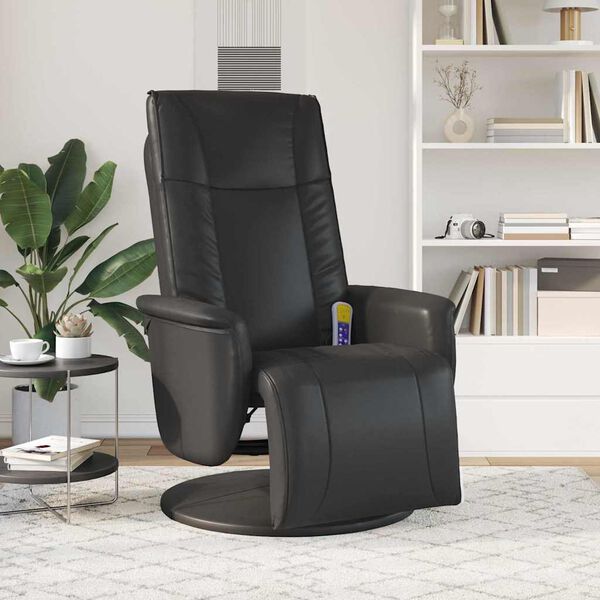 vidaXL Sn&uacute;ningur Nudd Recliner St&oacute;ll Svartur 71 x 90 x 105 cm