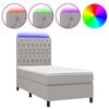 vidaXL H&oacute;lfa&eth; Springr&uacute;m me&eth; D&yacute;nu&LED Lj&oacute;sgr&aacute;tt 90x200cm Tauefni