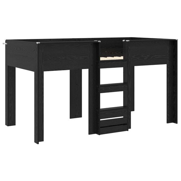 vidaXL R&uacute;mg&oacute;&eth;ur kojur fyrir b&ouml;rn me&eth; d&yacute;nu Svartur Eik 100 x 200 cm