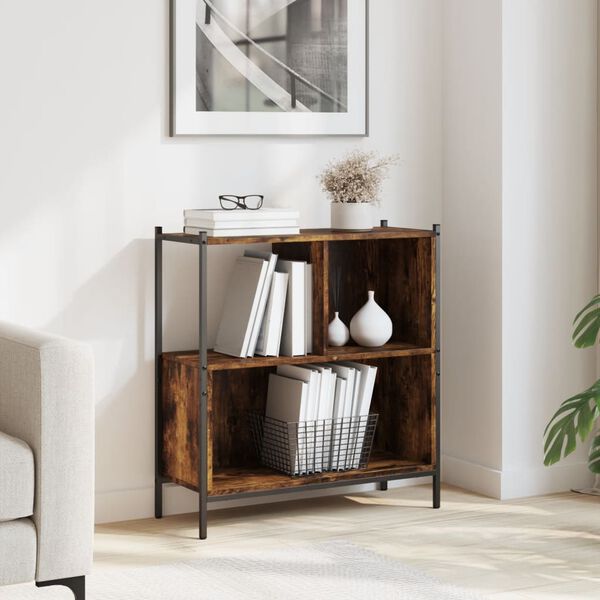 vidaXL Bókaskápur Reyklituð Eik 72x28x77,5 cm Samsettur Viður