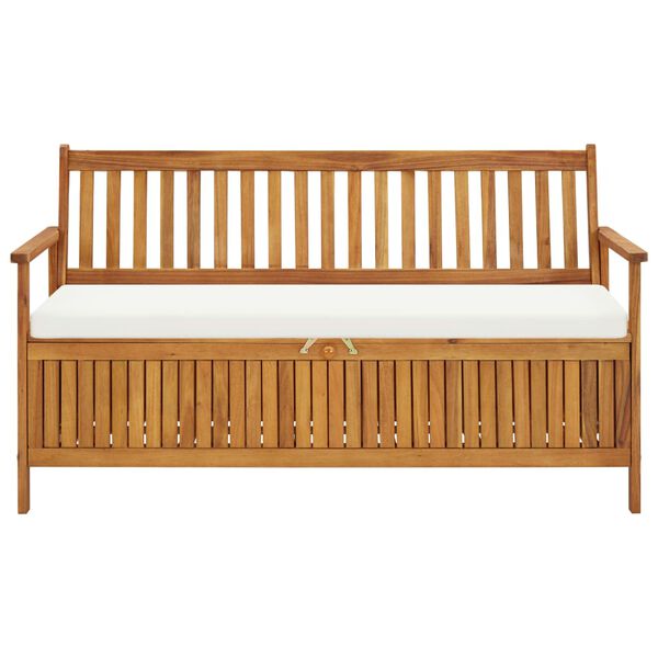 vidaXL Geymslubekkur me&eth; P&uacute;&eth;a 148 cm Gegnheill Akas&iacute;uvi&eth;ur