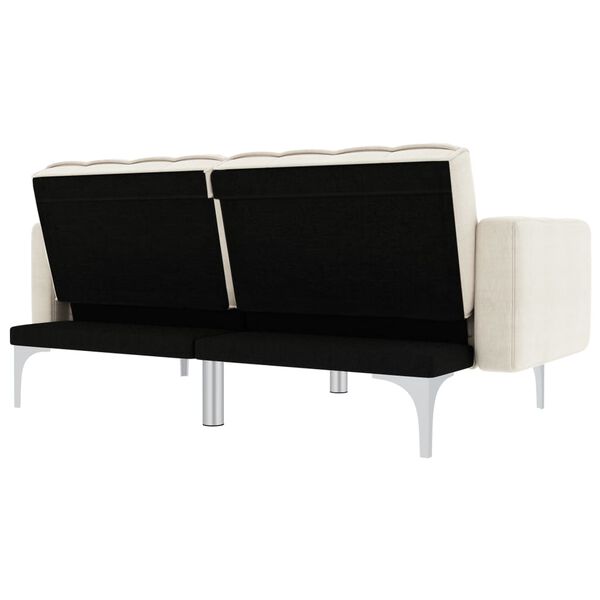 vidaXL Svefnsófi Rjómahvítur Áklæði