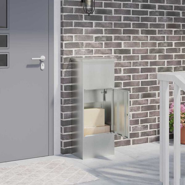 vidaXL P&oacute;stkassi Svartur 44,5 x 29 x 110,5 cm Galvaniserad st&aacute;l