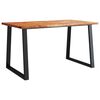 vidaXL Bor&eth;stofubor&eth; me&eth; N&aacute;tt&uacute;rulegum Br&uacute;num 140x80x75 cm Akas&iacute;uvi&eth;ur