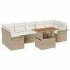 vidaXL Gar&eth;s&oacute;fa sett me&eth; geymslu 8 pcs Drapplita&eth;ur Poly rattan