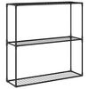 vidaXL 3-hli&eth;in pl&ouml;ntustandur Svartur 100 x 32 x 102 cm St&aacute;l
