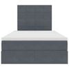 vidaXL Rúm með geymslurými og dýnu Dökk grá 120 x 200 cm Flauel