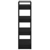 vidaXL Bókaskápur/Skilrúm Svart 60x35x125 cm Gegnheill Viður