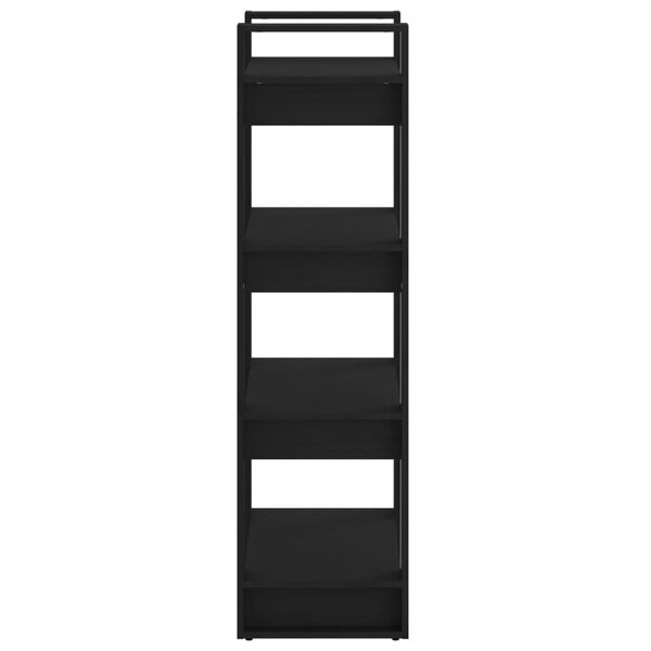vidaXL Bókaskápur/Skilrúm Svart 60x35x125 cm Gegnheill Viður