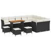 vidaXL Gar&eth;s&oacute;fa sett 13 pcs Svartur p&oacute;l&yacute;rattan