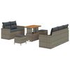 vidaXL Gar&eth;s&oacute;fa sett me&eth; p&uacute;&eth;i 8 pcs Gr&aacute;r p&oacute;l&yacute;rattan