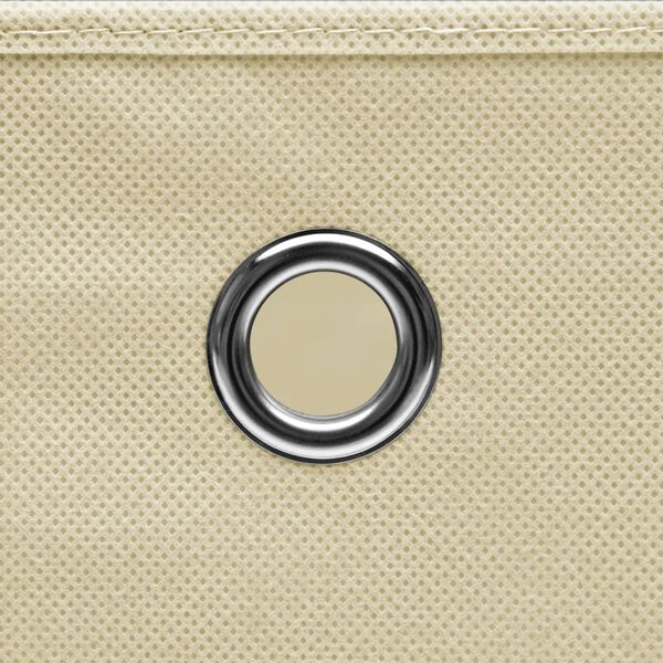 vidaXL Geymslukassar 10 stk. &Oacute;ofinn D&uacute;kur 28x28x28 cm Rj&oacute;mahv&iacute;tir