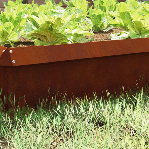 vidaXL Sniglafence 16 pcs Rusty 100 x 3,5 x 25 cm Ve&eth;ra&eth; st&aacute;l