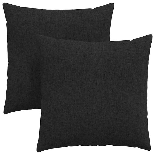 vidaXL S&oacute;fap&uacute;&eth;ar 2 pcs Svartur 60 x 60 cm d&uacute;kur