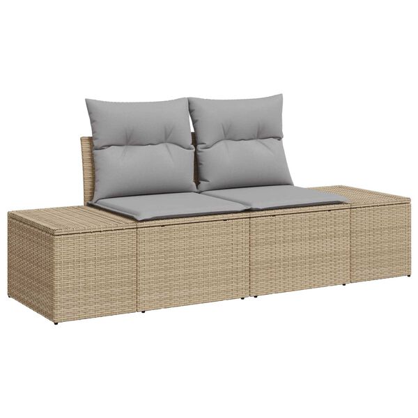 vidaXL Gar&eth;s&oacute;fa sett me&eth; p&uacute;&eth;i 8 pcs Drapplita&eth;ur Poly rattan
