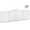 vidaXL Bogadregnir Grj&oacute;tkassar 7 stk. 400x30x120/140 cm Sinkh&uacute;&eth;a&eth; J&aacute;rn