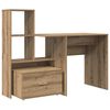 vidaXL Skrifbor&eth; Artisan Eik 131,5 x 50 x 106,5 cm Samsettur vi&eth;ur