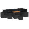 vidaXL Gar&eth;s&oacute;fa sett me&eth; p&uacute;&eth;i 9 pcs Svartur p&oacute;l&yacute;rattan