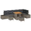 vidaXL Gar&eth;s&oacute;fa sett me&eth; p&uacute;&eth;i me&eth; geymslu 9 pcs Gr&aacute;r Poly rattan