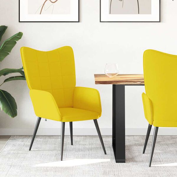 vidaXL H&aelig;gindast&oacute;ll Sinnepsgulur Tau&aacute;kl&aelig;&eth;i