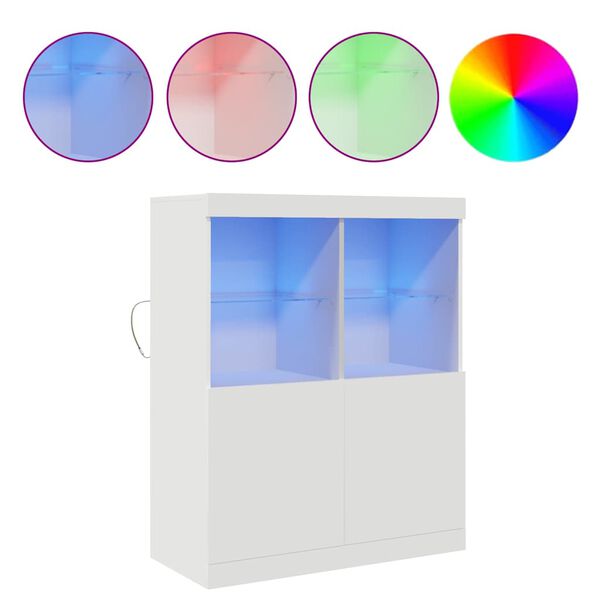 vidaXL skenkur Hv&iacute;tur 81x37x100 cm Hanna&eth;ur vi&eth;ur