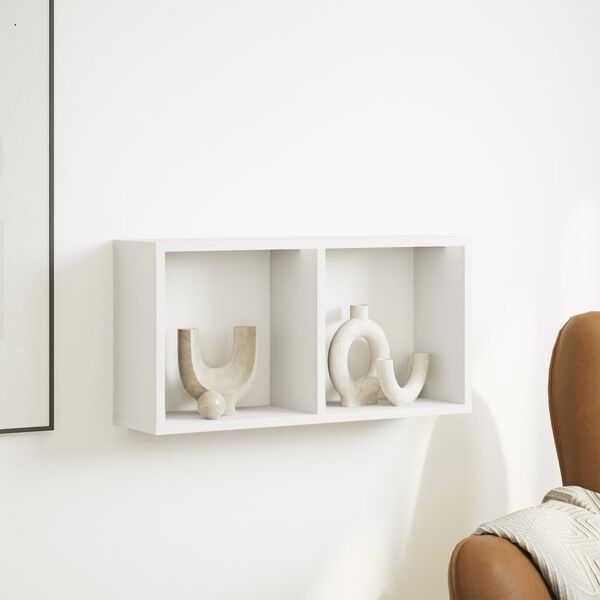 vidaXL Veggsk&aacute;pur 60x16x30 cm White Engineered Wood