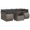 vidaXL 7-Hluta Gar&eth;s&oacute;fasett me&eth; Sessum Gr&aacute;tt P&oacute;l&yacute;rattan