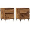 vidaXL n&aacute;ttbor&eth;ssk&aacute;par 2 stk gamall vi&eth;ur 40x35x50 cm Samsettur vi&eth;ur