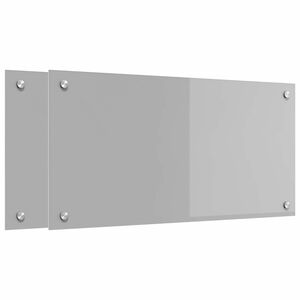 vidaXL Eldh&uacute;s Backsplash 2 pcs Lj&oacute;sgr&aacute;r 80 x 40 cm hertu&eth; gler