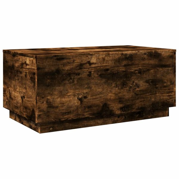 vidaXL S&oacute;fabor&eth; me&eth; LED lj&oacute;sum Reyklitu&eth; Eik 90x50x40 cm