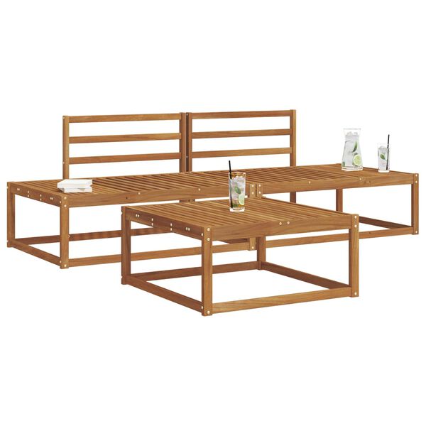 vidaXL &Uacute;ti s&oacute;fasett 3 Stykki N&aacute;tt&uacute;rulegur Hrein akas&iacute;utr&eacute;