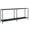 331703 vidaXL Veggbor&eth; Svart 180x35x75,5 cm Hert Gler