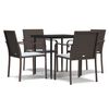 vidaXL 5 Hluta Gar&eth;bor&eth;stofusett me&eth; Sessum P&oacute;l&yacute;rattan og St&aacute;l